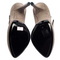 Pre Owned Dolce & Gabbana Grey Suede Strappy Mary Jane Pumps Size 40