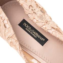 Pre Owned Dolce & Gabbana Beige Lace Bellucci Crystal Embellished Pumps Size 39