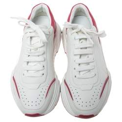 مملوكة مسبقًا Dolce & Gabbana White Leather Daymaster Sneakers Size 38
