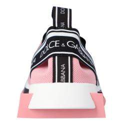 Pre Owned Dolce & Gabbana Pink Stretch jersey Logo Sorrento Sneakers EU 37