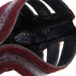 Dolce & Gabbana Burgundy Suede And Snakeskin Sandals Size 36.5