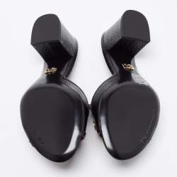 مملوكة مسبقًا حذاء مول دولتشي أند غابانا نقش سحلية أسود كعب مربع سميك مقاس 37.5