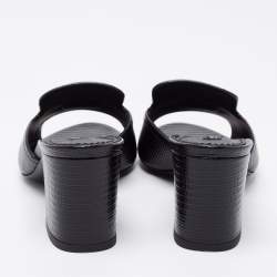 مملوكة مسبقًا حذاء مول دولتشي أند غابانا نقش سحلية أسود كعب مربع سميك مقاس 37.5