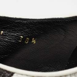 Pre Owned Dolce & Gabbana White/Black Leather Polka Dot Peep Toe Ankle Boots Size 38.5