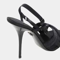 Pre Owned Dolce & Gabbana Black Keira Satin Sandals Size EU 39