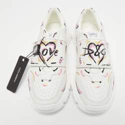 Pre Owned Dolce & Gabbana White Leather Daymaster Sneakers Size 36