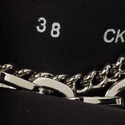 Dolce & Gabbana Black Leather Crystal Embellished Strap Sandals Size 38