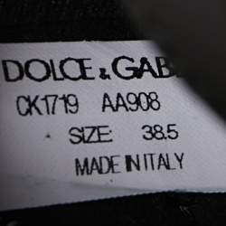 Pre Owned Dolce & Gabbana Black Suede and Leather Sorrento High Top Sneakers Size 38.5