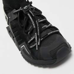 Pre Owned Dolce & Gabbana Black Suede and Leather Sorrento High Top Sneakers Size 38.5