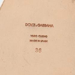 Pre Owned Dolce & Gabbana Multicolor Raffia And Leather Pineapple Kiwi Patch Espadrilles Sandals Size 36