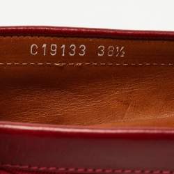 Pre Owned Dolce & Gabbana Burgundy Brocade Fabric and Leather Crystal Embellished Loafers Size 38.5