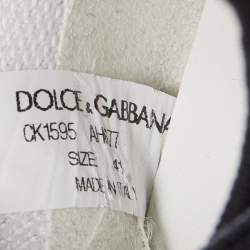 Pre Owned Dolce & Gabbana White/Black Knit Fabric Sorrento Sneakers Size 41