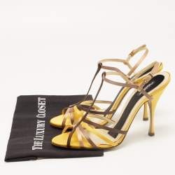 مملوكة مسبقًا Dolce & Gabbana Multicolor Satin Strappy Sandals Size 41