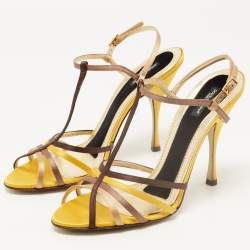مملوكة مسبقًا Dolce & Gabbana Multicolor Satin Strappy Sandals Size 41