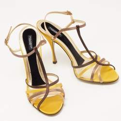 مملوكة مسبقًا Dolce & Gabbana Multicolor Satin Strappy Sandals Size 41