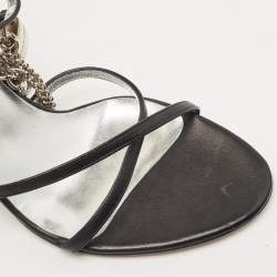 Pre Owned Dolce & Gabbana Black Leather Strappy Sandals Size 38