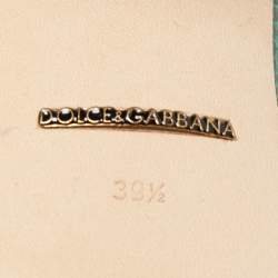 مملوكة مسبقًا Dolce & Gabbana Green Lizard Leather Slides Size 39.5  