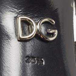 Pre Owned Dolce & Gabbana Black Pleated Satin Crystal Embellished Ankle Strap Sandals Size 35.5