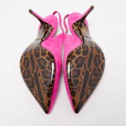 Pre Owned Dolce & Gabbana Pink Suede Slingback Pointed Toe Pumps Size 40