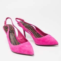 Pre Owned Dolce & Gabbana Pink Suede Slingback Pointed Toe Pumps Size 40