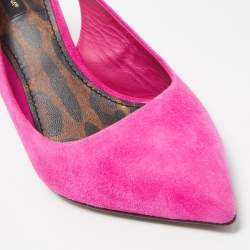 Pre Owned Dolce & Gabbana Pink Suede Slingback Pointed Toe Pumps Size 40