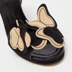 Pre Owned D&G Black Suede Butterfly Embellished Ankle Strap Sandals Size 41