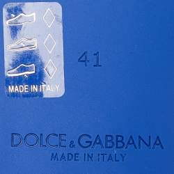 Pre Owned Dolce & Gabbana Blue Jelly DG Cut Out Logo Flat Slides Size 41