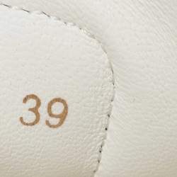 Pre Owned Dolce & Gabbana White Leather Embellished Portofino Sneakers Size 39