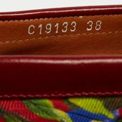 Pre Owned Dolce & Gabbana Multicolor Brocade Fabric and Leather Crystal Embellished Loafers Size 38