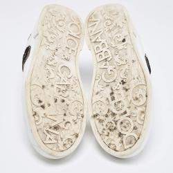Dolce & Gabbana Dolce & Gabbana White Leather Portofino Lace-Up Sneakers Size 41
