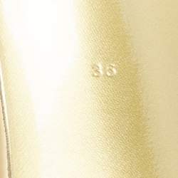 Dolce & Gabbana Gold Mirror Leather Ankle Strap Sandals Size 36