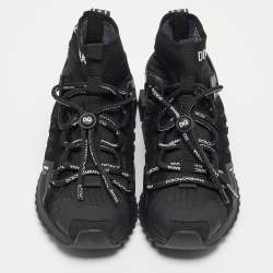Pre Owned Dolce & Gabbana Black Suede and Leather Sorrento High Top Sneakers Size 39.5