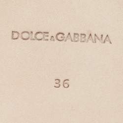 Pre Owned Dolce & Gabbana Burgundy Leather DG Cut Out Flat Slides Size 36