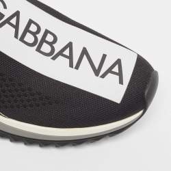 Pre Owned Dolce & Gabbana Black Knit Fabric Sorrento Sneakers Size 38