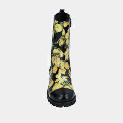 Pre Owned Dolce & Gabbana Multicolor Patent Leather Boots Size 34