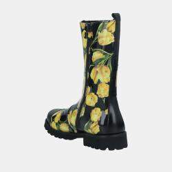Pre Owned Dolce & Gabbana Multicolor Patent Leather Boots Size 34