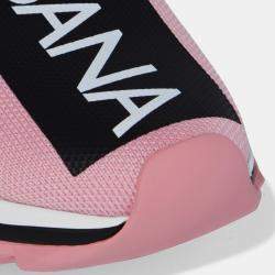 Pre Owned Dolce & Gabbana Knit Fabric Slip On Sneakers 35