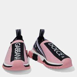 Pre Owned Dolce & Gabbana Knit Fabric Slip On Sneakers 35