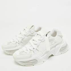 Pre Owned Dolce & Gabbana Leather and Mesh Airmaster Low Top Sneakers Size 38