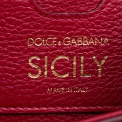 Dolce and Gabbana Red Leather Sicily Backpack