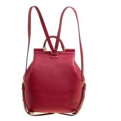 Dolce and Gabbana Red Leather Sicily Backpack