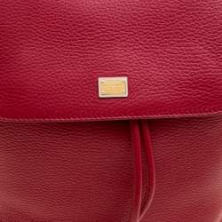 Dolce and Gabbana Red Leather Sicily Backpack