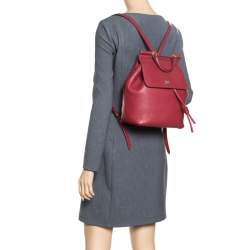 Dolce and Gabbana Red Leather Sicily Backpack