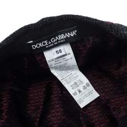 Pre Owned Dolce & Gabbana Grey Floral Embroidered Tweed Flat Cap 