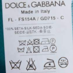 Pre Owned Dolce & Gabbana Blue Lemon Print Silk Georgette Stole 
