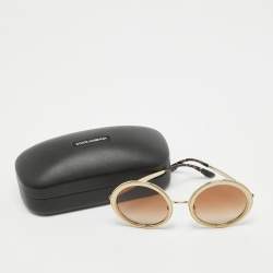 Dolce & Gabbana Gold/Brown Gradient DG2179 Frame Round Sunglasses