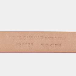 Pre Owned Dolce & Gabbana Pink Leather Buckle Belt 70CM
