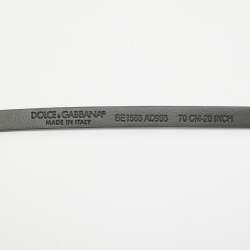 Pre Owned Dolce & Gabbana Black Leather DG Logo Slim Belt 70 CM