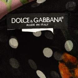 Pre Owned Dolce & Gabbana Pink Pineapple Print Silk Scarf 