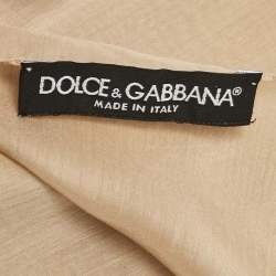 Pre Owned Dolce & Gabbana Beige Silk Square Scarf